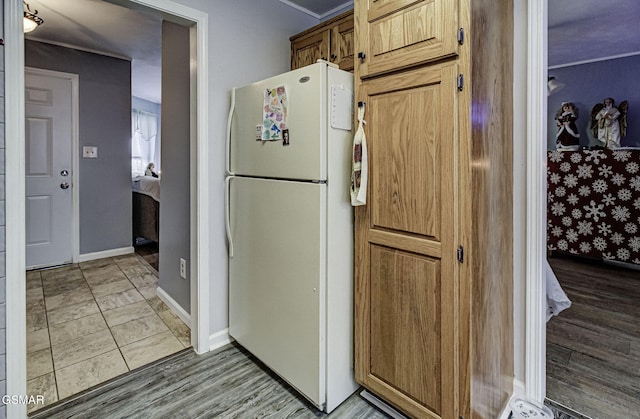 kitchen featuring white refrigerator