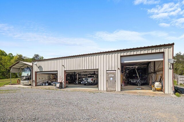 view of garage