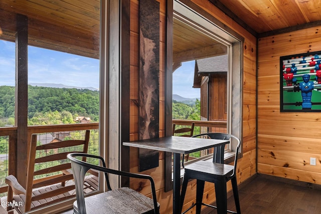 4541 Shangrila Way, Sevierville, TN 37876 - sunroom featuring a mountain view and a wooded view