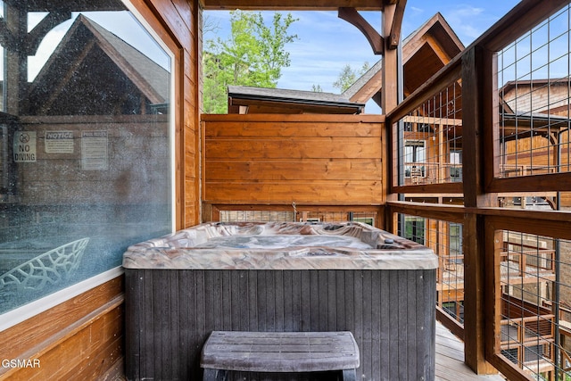 4541 Shangrila Way, Sevierville, TN 37876 - wooden deck featuring a hot tub