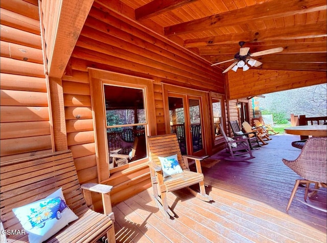 311 Caney Creek Rd, Pigeon Forge, TN 37863 - wooden terrace with ceiling fan