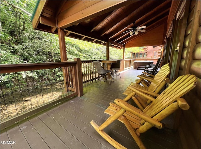 311 Caney Creek Rd, Pigeon Forge, TN 37863 - wooden terrace featuring a ceiling fan