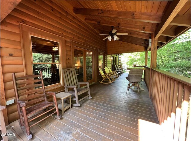 311 Caney Creek Rd, Pigeon Forge, TN 37863 - porch featuring a ceiling fan