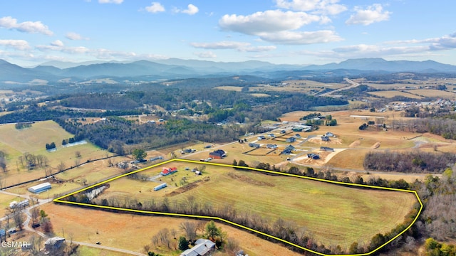 aerial view featuring a mountain view