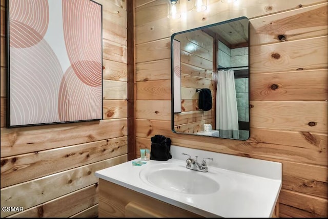 2623 Rogers Way, Sevierville, TN 37876 - bathroom featuring wooden walls and vanity