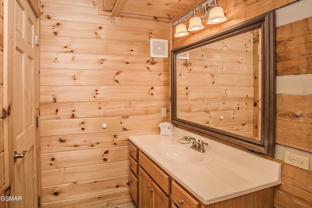 3510 Twin City Way, Pigeon Forge, TN 37863 - bathroom featuring vanity and wooden walls