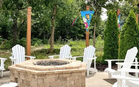 view of patio / terrace with a fire pit