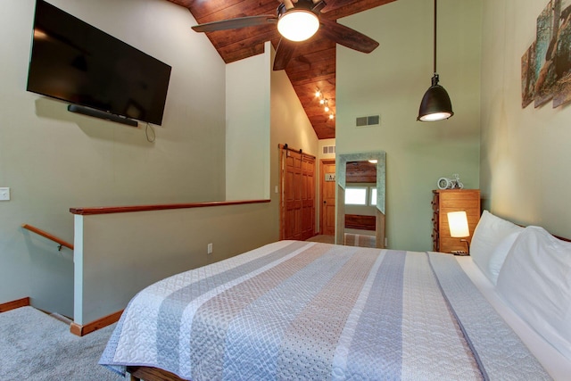 1435 Wiley Oakley Dr Unit 173, Gatlinburg, TN 37738 - bedroom with carpet flooring, ceiling fan, wooden ceiling, and vaulted ceiling