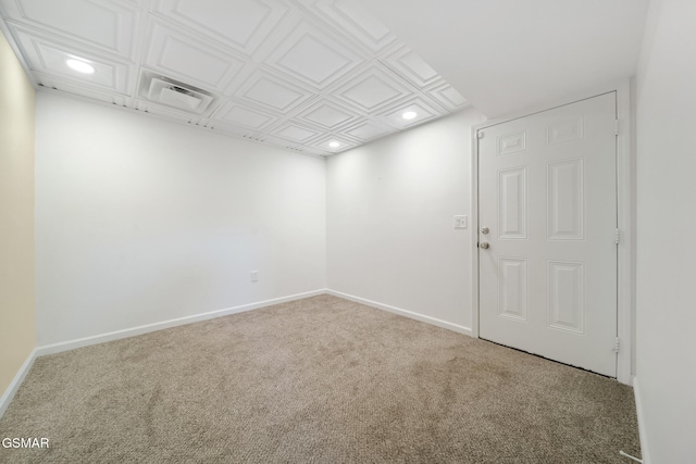 3206 Bativa Garden Ct, Sevierville, TN 37876 - spare room with recessed lighting, carpet flooring, baseboards, and an ornate ceiling