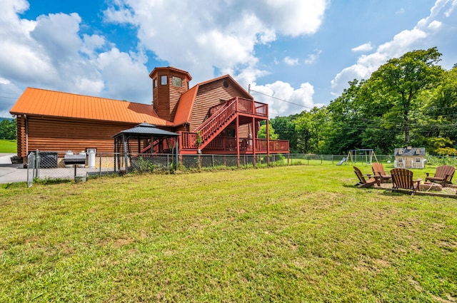 view of yard with a gazebo