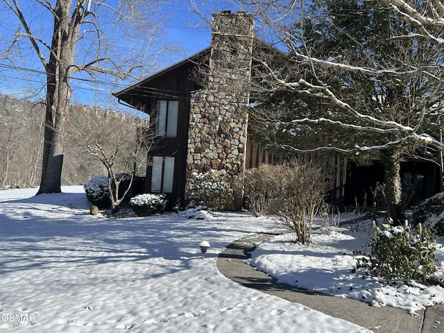 view of snowy exterior