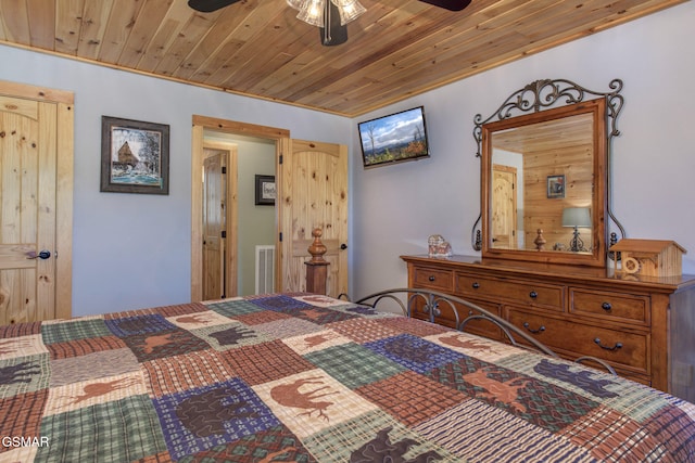 2319 Panther Way, Sevierville, TN 37876 - bedroom with wooden ceiling and a ceiling fan