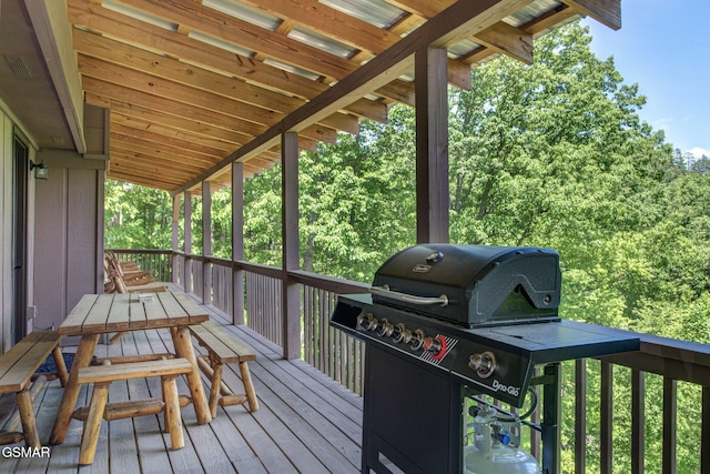 2319 Panther Way, Sevierville, TN 37876 - wooden deck with area for grilling and outdoor dining area
