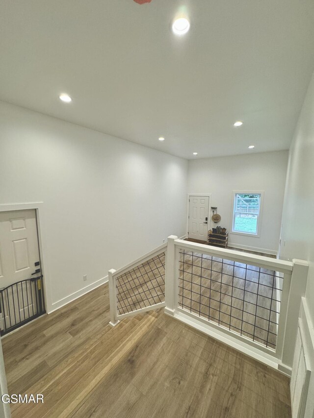 interior space with hardwood / wood-style floors