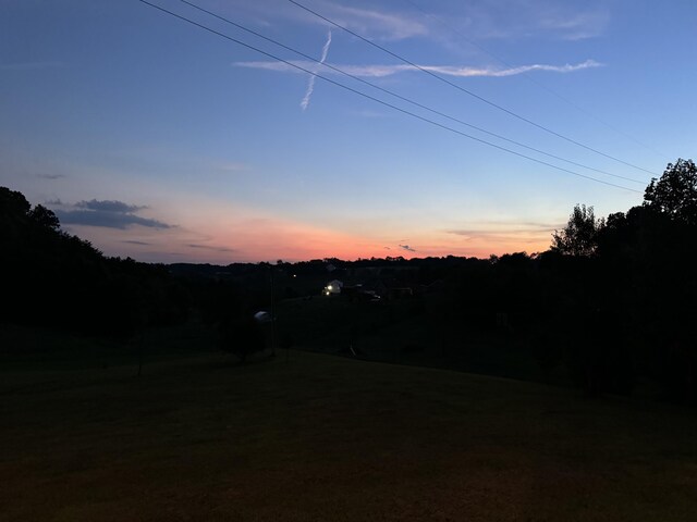 view of yard at dusk