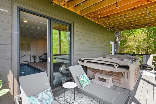 2837 Cedar Falls Way, Sevierville, TN 37862 - wooden terrace with a hot tub