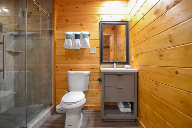 2837 Cedar Falls Way, Sevierville, TN 37862 - bathroom with a shower stall and wood walls