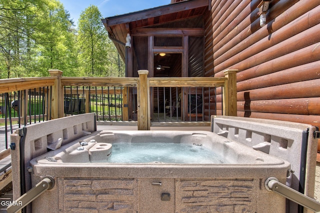 2754 Owls Cove Way, Sevierville, TN 37862 - view of patio / terrace featuring a hot tub