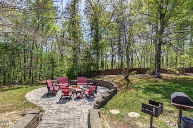 2754 Owls Cove Way, Sevierville, TN 37862 - view of yard featuring an outdoor fire pit and a patio area