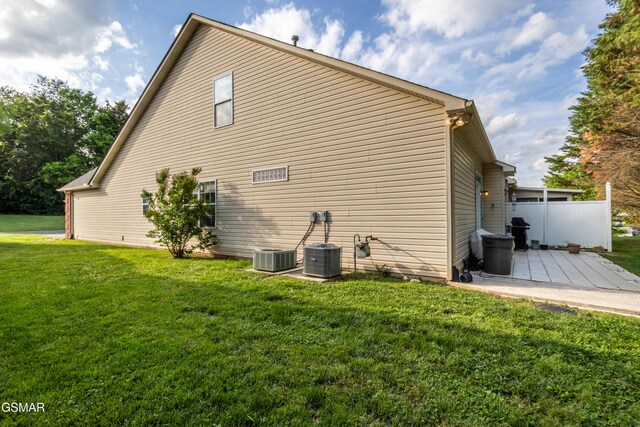 3518 Pebblebrook Way, Knoxville, TN 37921 - view of property exterior with fence, central AC unit, a yard, and a patio area
