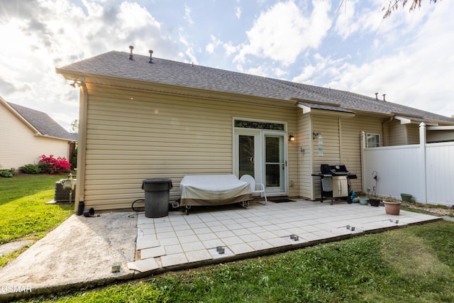 3518 Pebblebrook Way, Knoxville, TN 37921 - back of house with a yard, fence, a shingled roof, and a patio area
