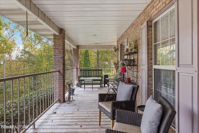 wooden deck with covered porch