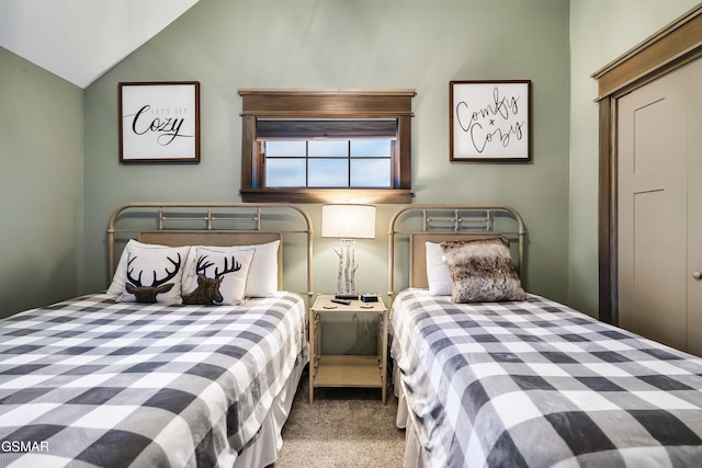 710 Wiley Oakley Dr, Gatlinburg, TN 37738 - carpeted bedroom with vaulted ceiling