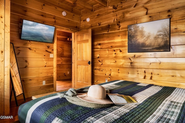 2017 Smoky Cove Rd, Sevierville, TN 37876 - bedroom with wood walls and wood ceiling