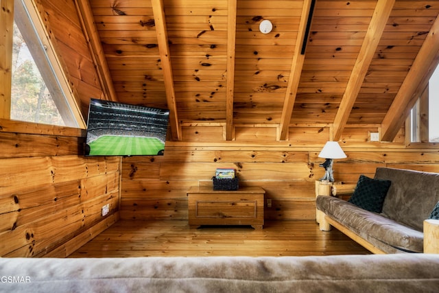 2017 Smoky Cove Rd, Sevierville, TN 37876 - sitting room with wood ceiling, wood walls, and wood finished floors