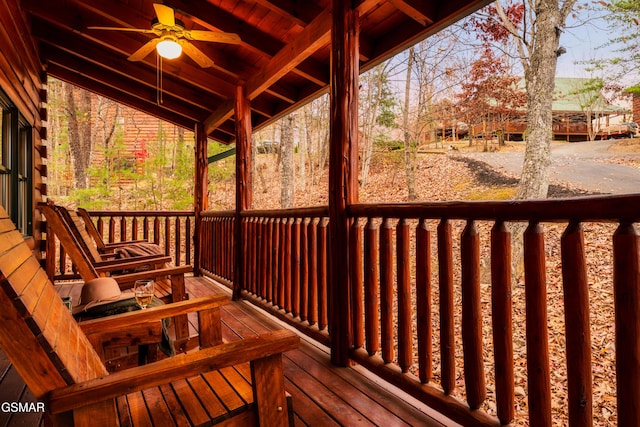 2017 Smoky Cove Rd, Sevierville, TN 37876 - wooden deck featuring ceiling fan