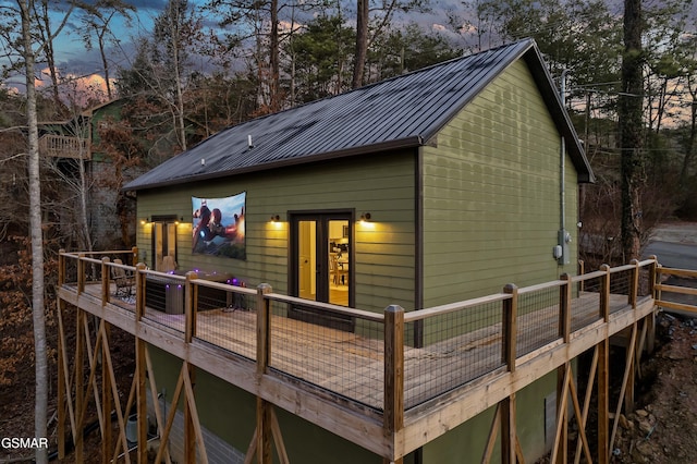 1719 Walker Trl, Sevierville, TN 37876 - back of property featuring a deck and metal roof