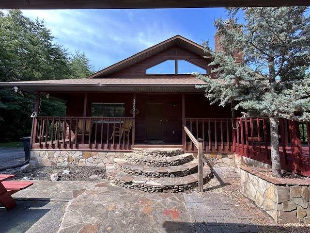 view of front of home with a porch