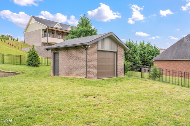 view of detached garage