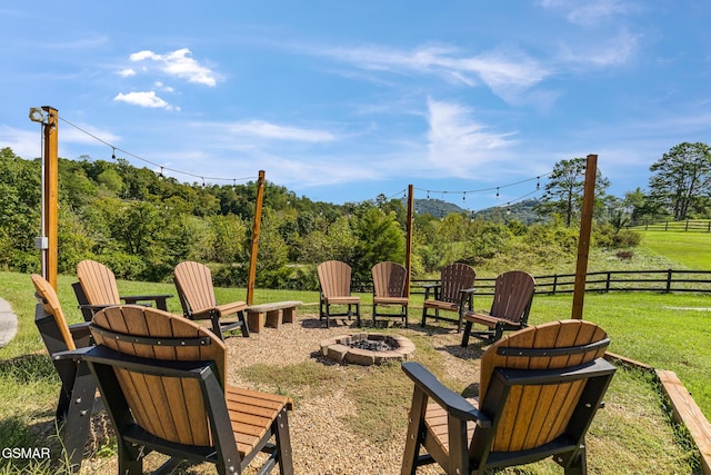 view of patio featuring an outdoor fire pit