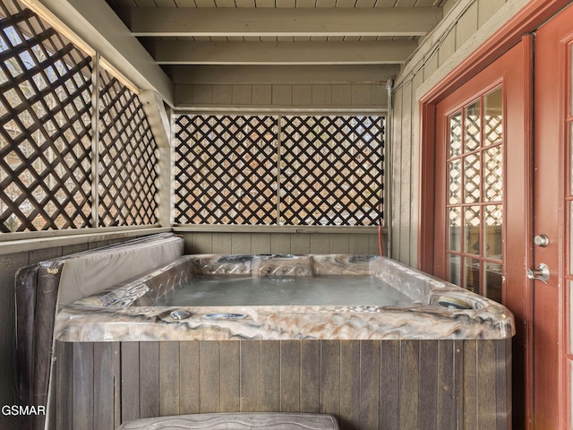 1663 S Mountain View Rd, Sevierville, TN 37876 - bathroom with beam ceiling