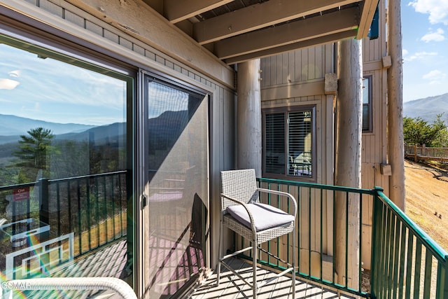 balcony with a mountain view