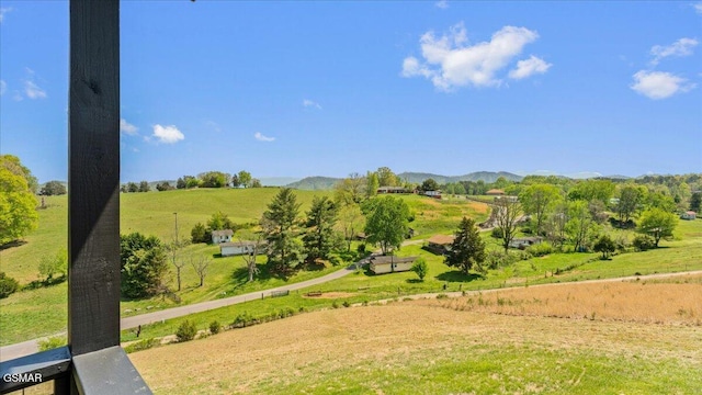 view of community featuring a mountain view and a rural view