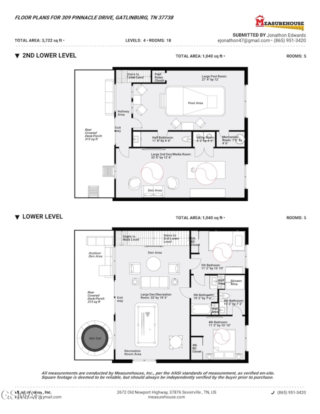 309 Pinnacle Dr, Gatlinburg, TN 37738 - view of floor plan / room layout
