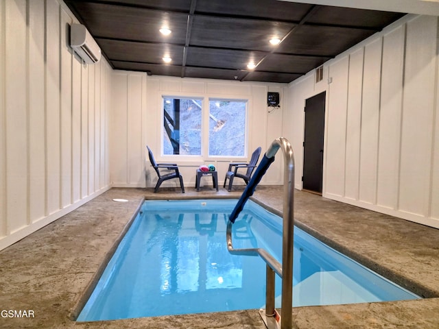 pool with a wall mounted air conditioner