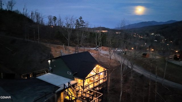 aerial view featuring a mountain view