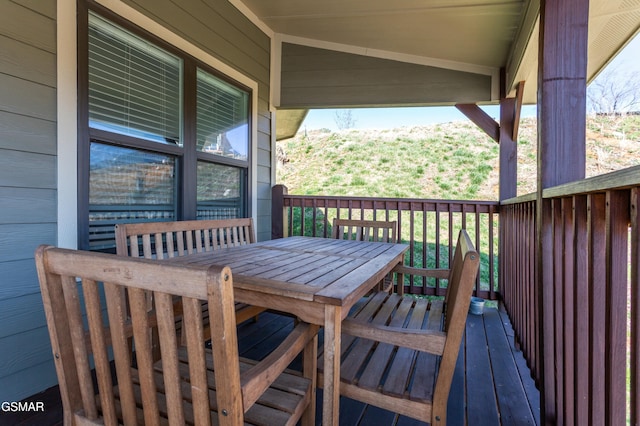 145 W Holly Ridge Rd, Gatlinburg, TN 37738 - wooden terrace featuring outdoor dining space