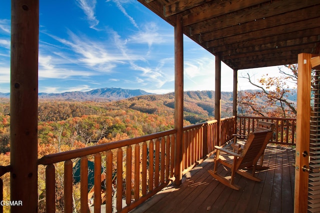 4610 High Vista Way, Pigeon Forge, TN 37863 - wooden terrace featuring a mountain view and a forest view
