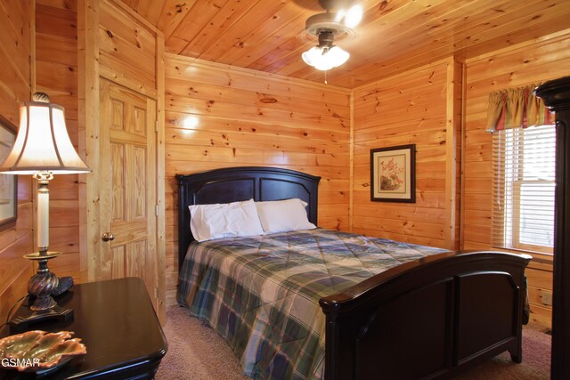 4610 High Vista Way, Pigeon Forge, TN 37863 - carpeted bedroom featuring wood walls and wood ceiling