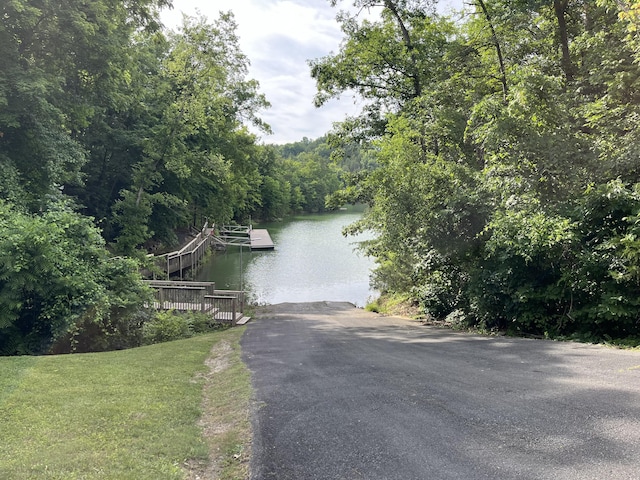 view of water feature featuring a boat dock