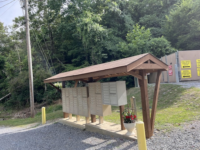 surrounding community with mail boxes