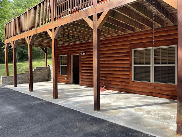 view of patio featuring a wooden deck