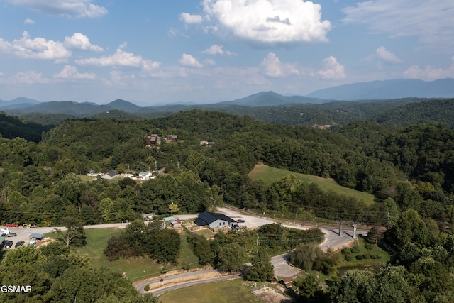 bird's eye view with a mountain view