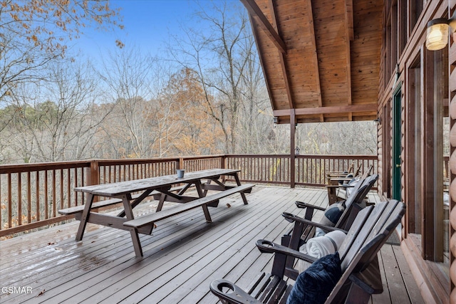 view of wooden deck