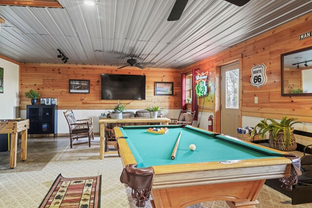 1706 Springer Rd, Sevierville, TN 37862 - playroom featuring pool table, track lighting, and ceiling fan