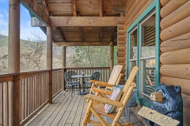 1706 Springer Rd, Sevierville, TN 37862 - wooden terrace featuring a mountain view